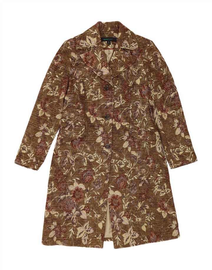 SIENA STUDIO Womens Overcoat US 6 Medium Green Floral Acrylic Vintage Siena Studio and Second-Hand Siena Studio from Messina Hembry 