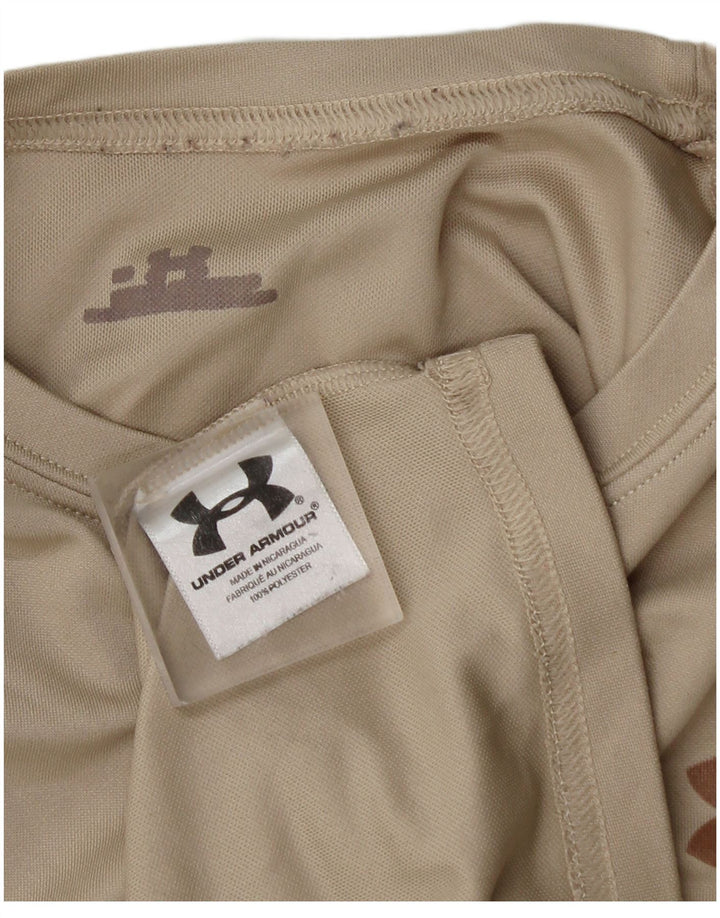 Under Armour Mens T-Shirt Top XL Beige Polyester