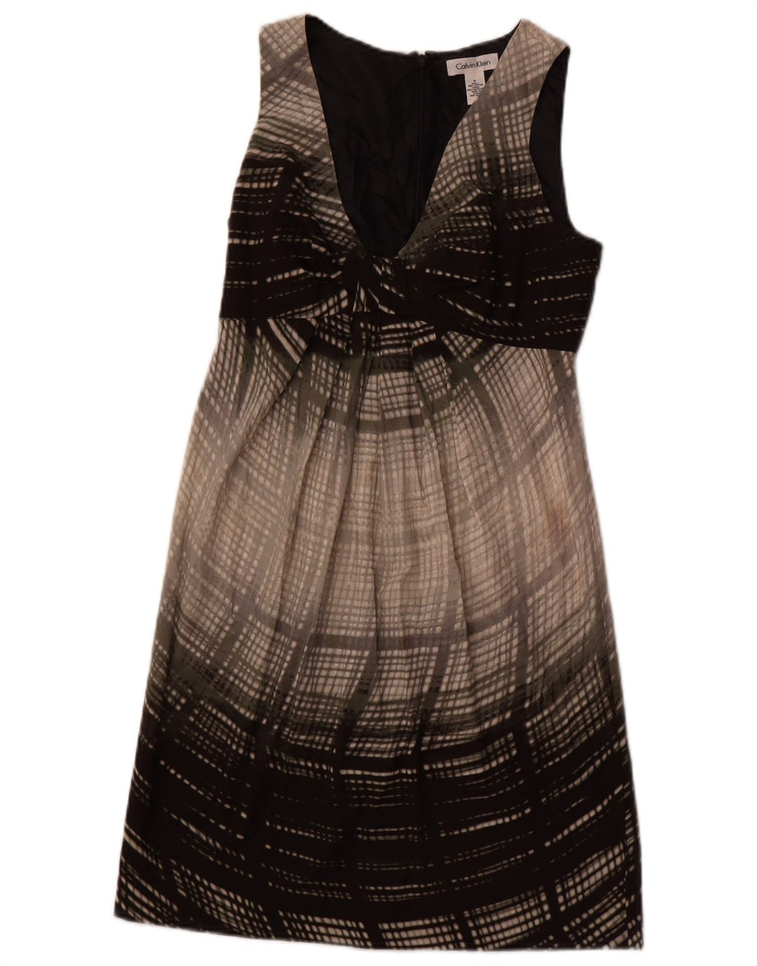 CALVIN KLEIN Womens Sleeveless Sheath Dress US 6 Medium Grey Colourblock