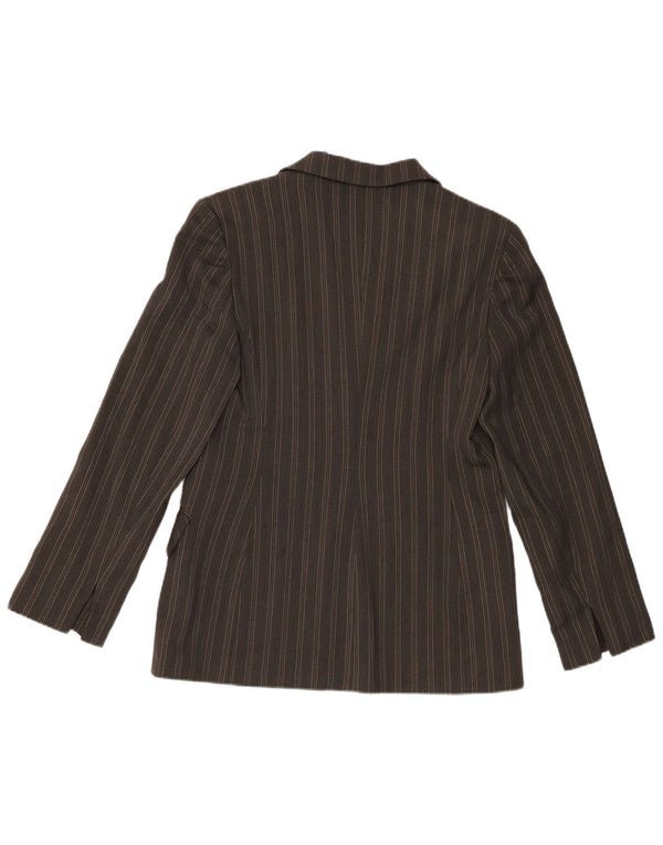 Bianco e Blu Womens 2 Button Blazer Jacket IT 42 Medium Grey Striped