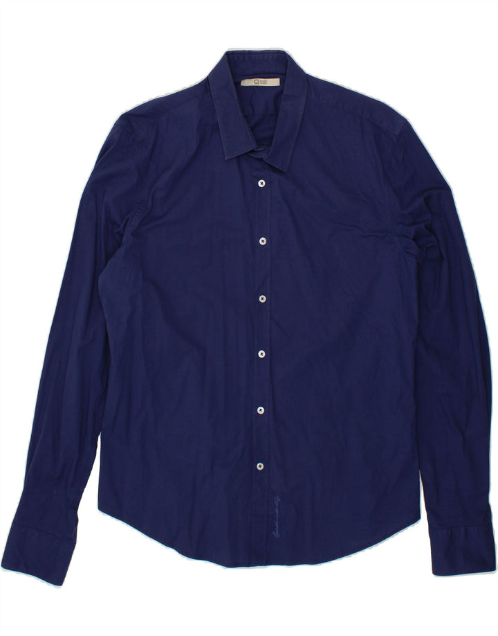 GAUDI Mens Shirt Large Navy Blue Cotton Vintage Gaudi and Second-Hand Gaudi from Messina Hembry 
