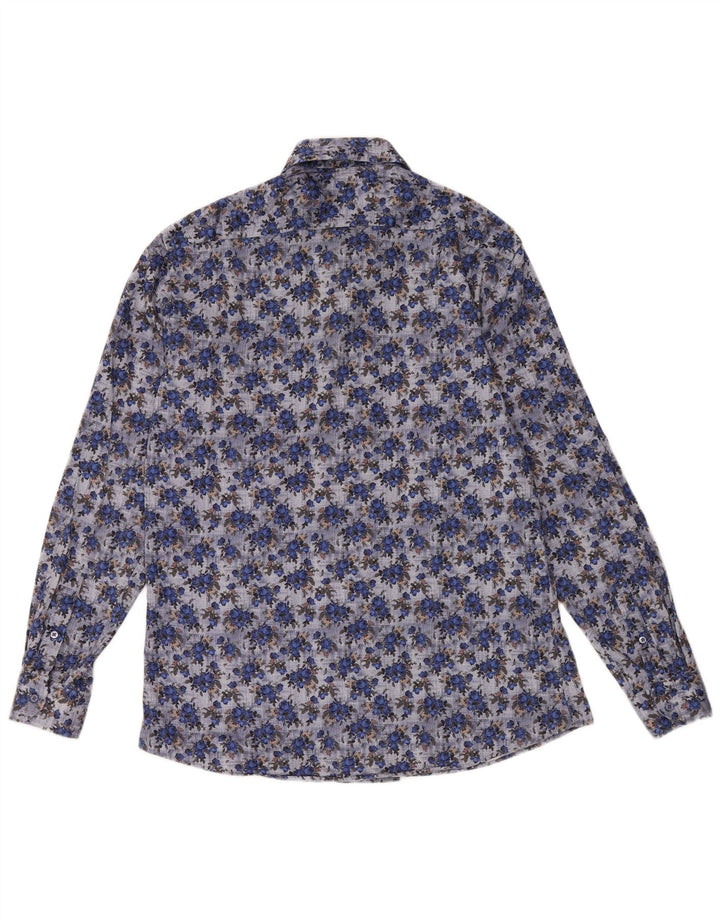VINTAGE Mens Shirt XL Blue Floral
