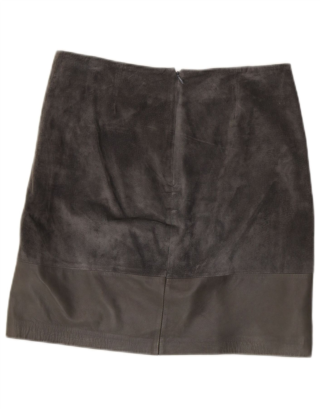 HALLHUBER Womens Suede Skirt EU 38 Medium W32  Grey Leather