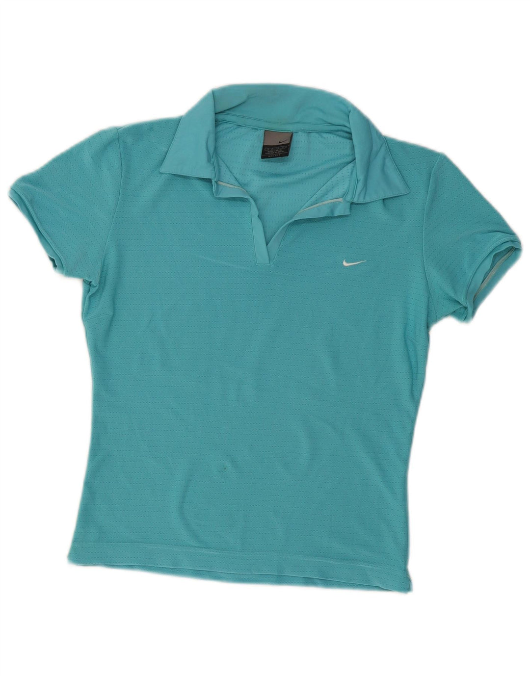 Nike Womens Dri Fit Polo Shirt UK 10 Small Turquoise Polyester