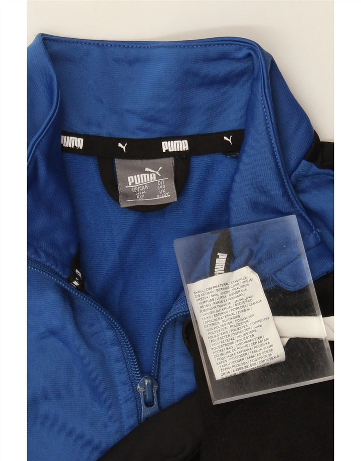 Puma Boys Graphic Tracksuit Top Jacket 9-10 Years Blue Colourblock