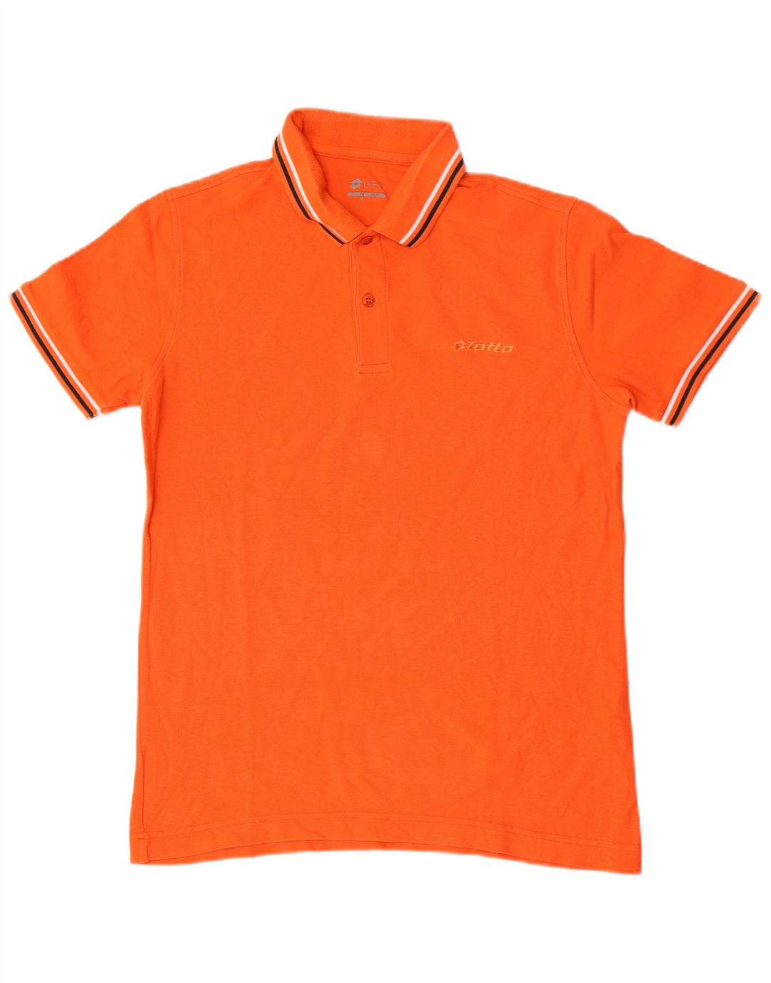Lotto Mens Polo Shirt Medium Orange Striped