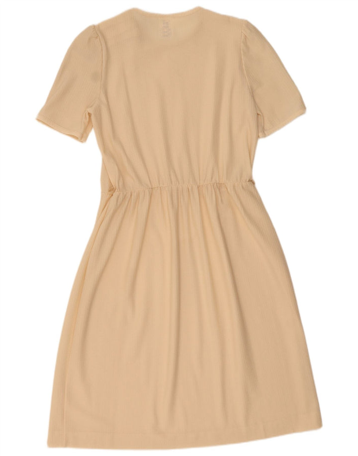 ST MICHAEL Womens Standard Fit A-Line Dress UK 14 Medium  Beige Polyester