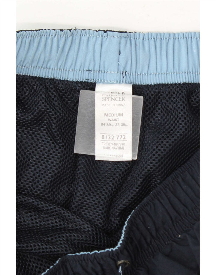 Marks & Spencer Mens Swimming Shorts Medium Navy Blue Colourblock