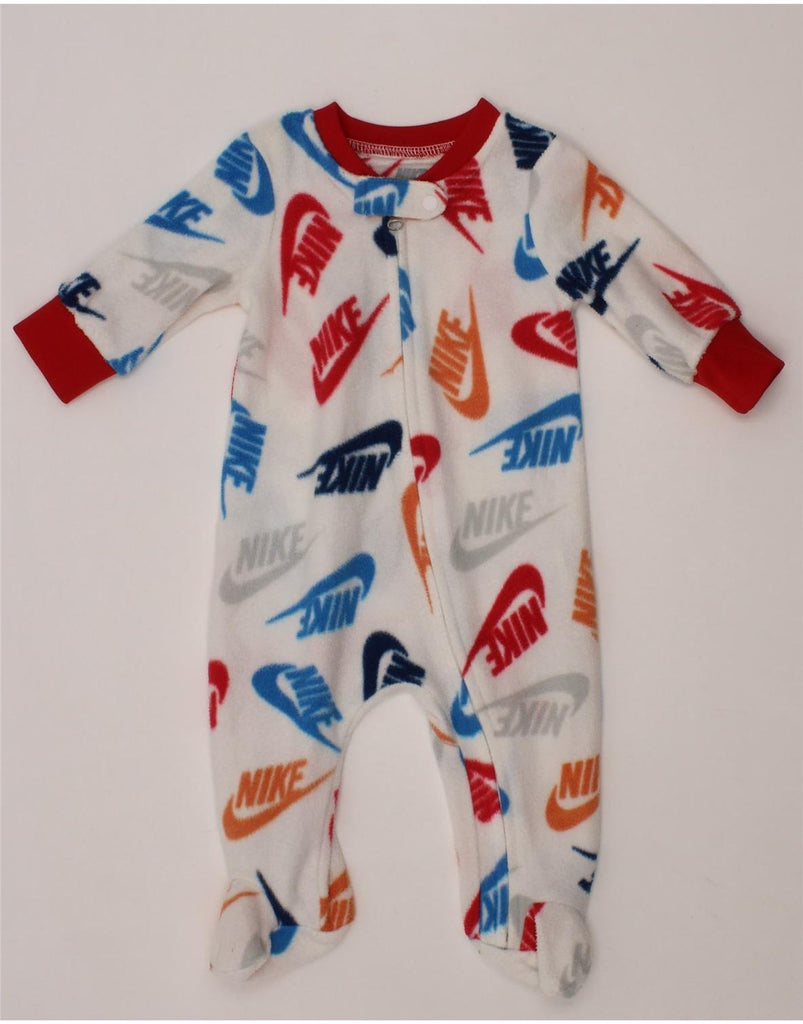 NIKE Baby Girls Graphic Long Sleeve Jumpsuit 0-3 Months  White Polyester Vintage Nike and Second-Hand Nike from Messina Hembry 