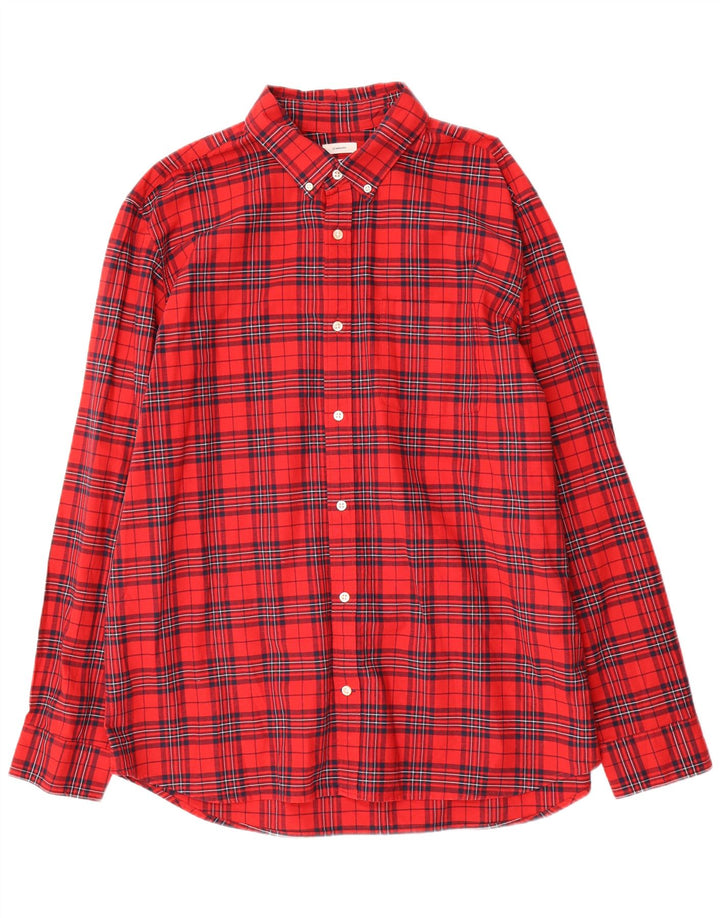 GAP Mens Standard Fit Flannel Shirt XL Red Check Cotton