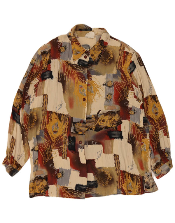 Vintage Womens Shirt Blouse UK 18 XL  Multicoloured Patchwork Viscose