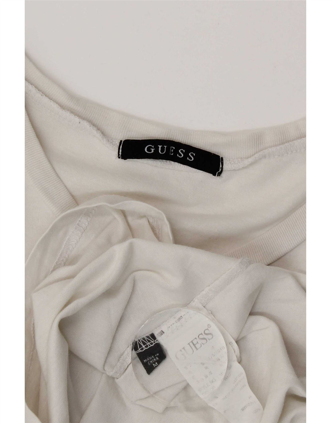 Guess Mens T-Shirt Top Medium White Cotton