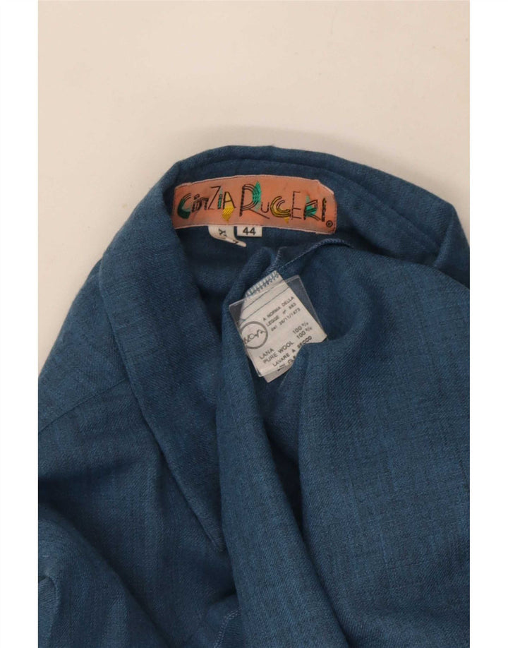 Cinzia Rocca Womens Oversized Shirt IT 44 Medium Blue Wool