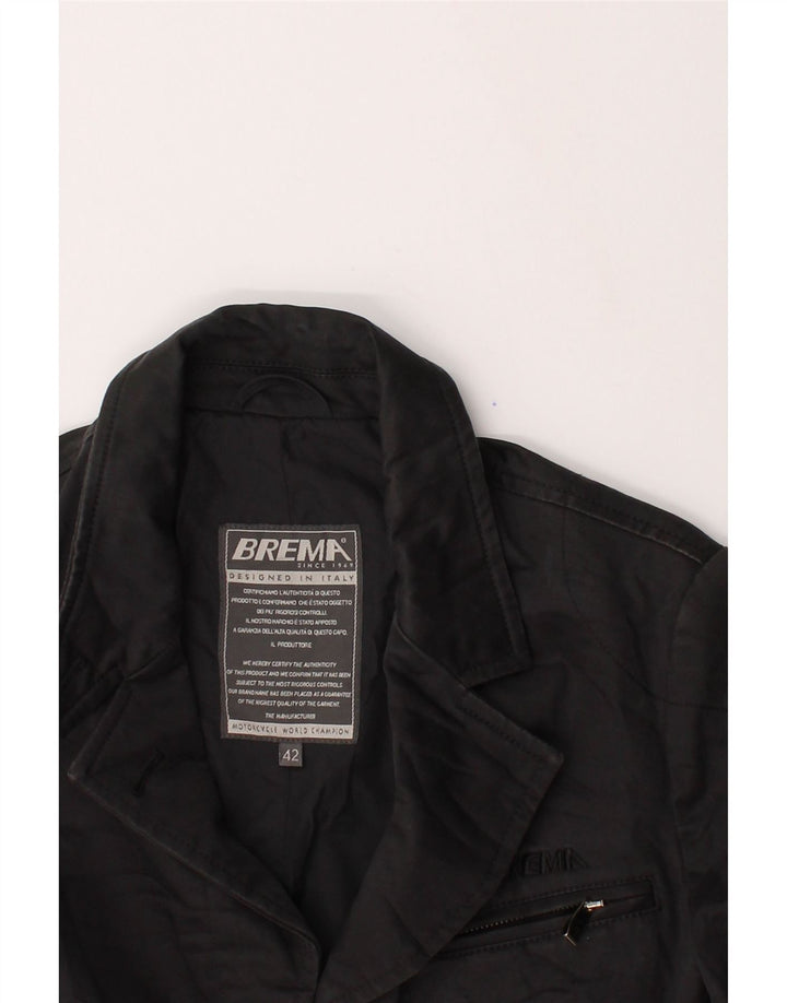 BREMA Womens Blazer Jacket IT 42 Medium Black Cotton Vintage Brema and Second-Hand Brema from Messina Hembry 