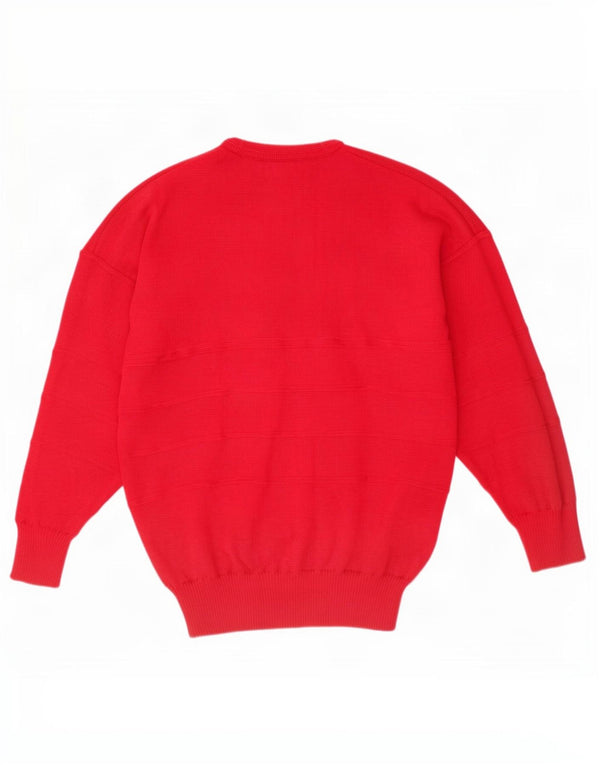 Green Lamb Mens Crew Neck Jumper Sweater Large Red