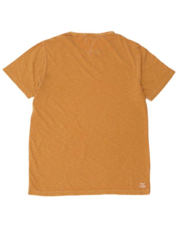 FAT FACE Mens Graphic T-Shirt Top Small Yellow Flecked Cotton
