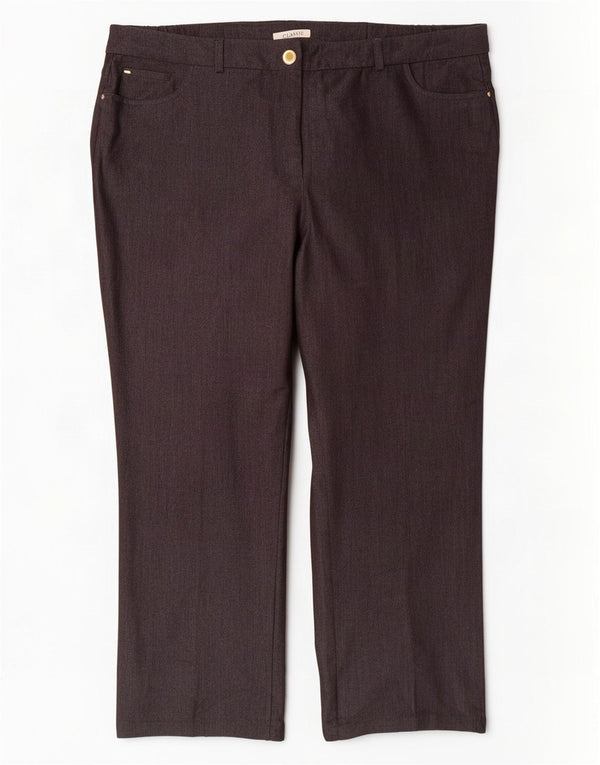 Marks & Spencer Womens Straight Casual Trousers UK 18 XL W40 L28 Grey