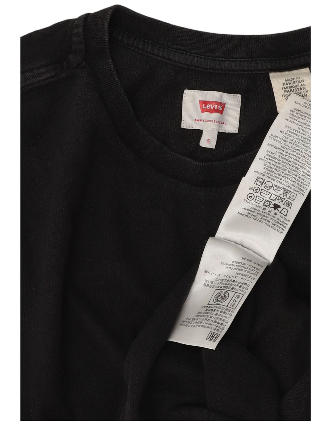 Levi's Mens T-Shirt Top Small Black Cotton