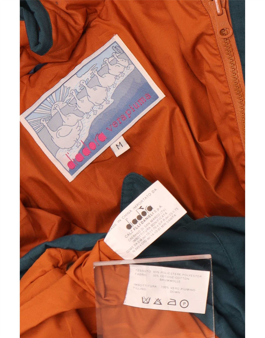 Diadora Mens Padded Jacket UK 38 Medium Green Polyester