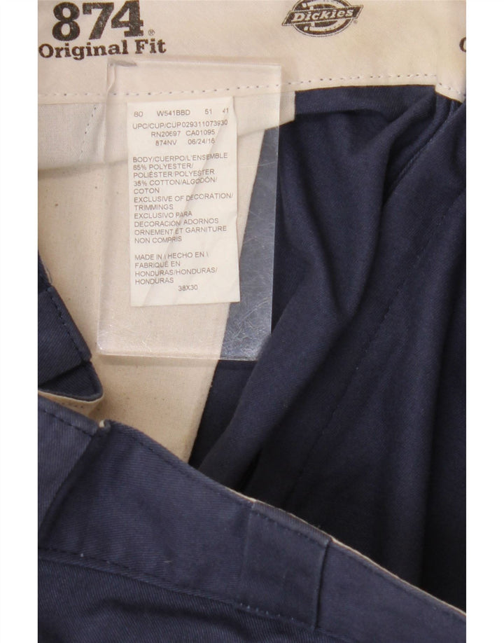 Dickies Mens Straight Chino Trousers W38 L30 Navy Blue Polyester