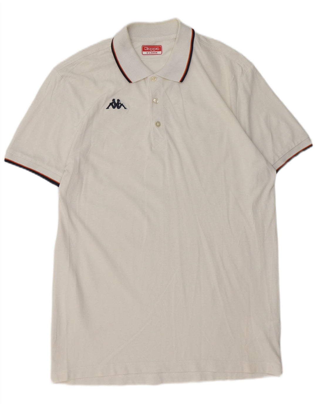 Kappa Mens Polo Shirt XL White Cotton
