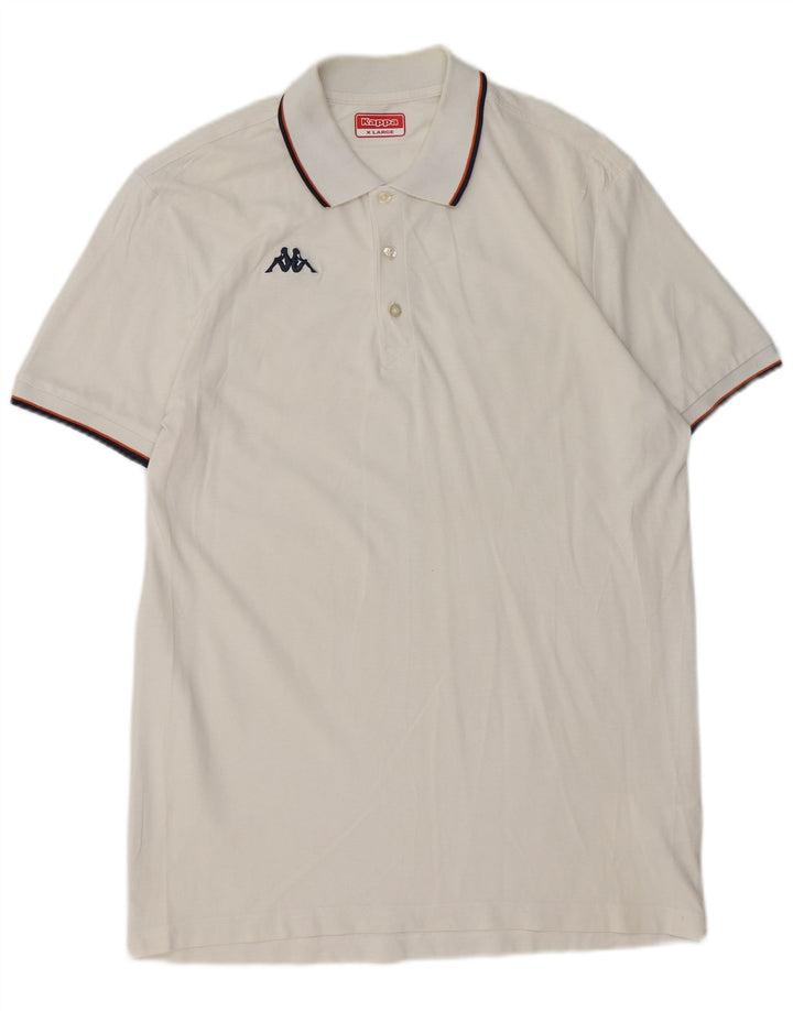 Kappa Mens Polo Shirt XL White Cotton
