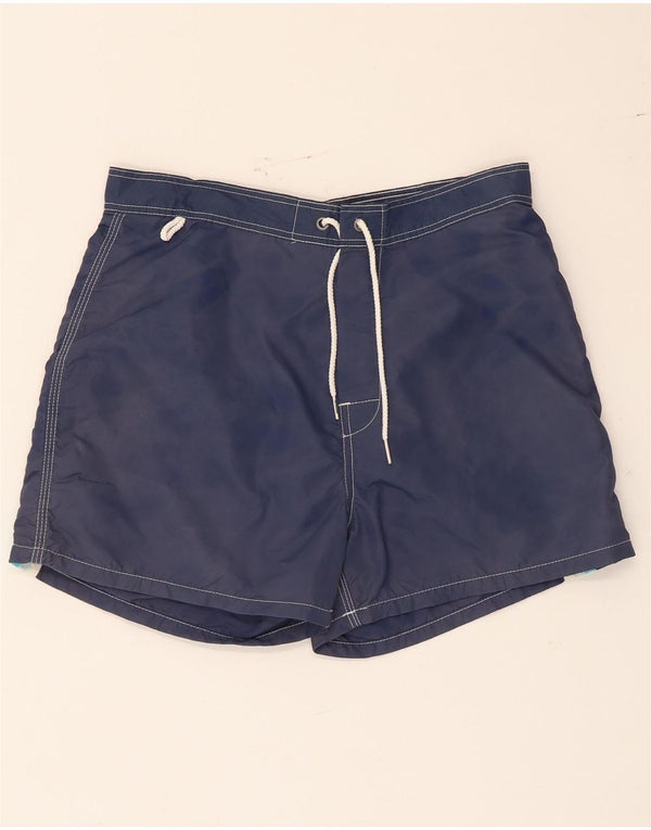Sundek Mens Swimming Shorts Small  Navy Blue Colourblock Nylon