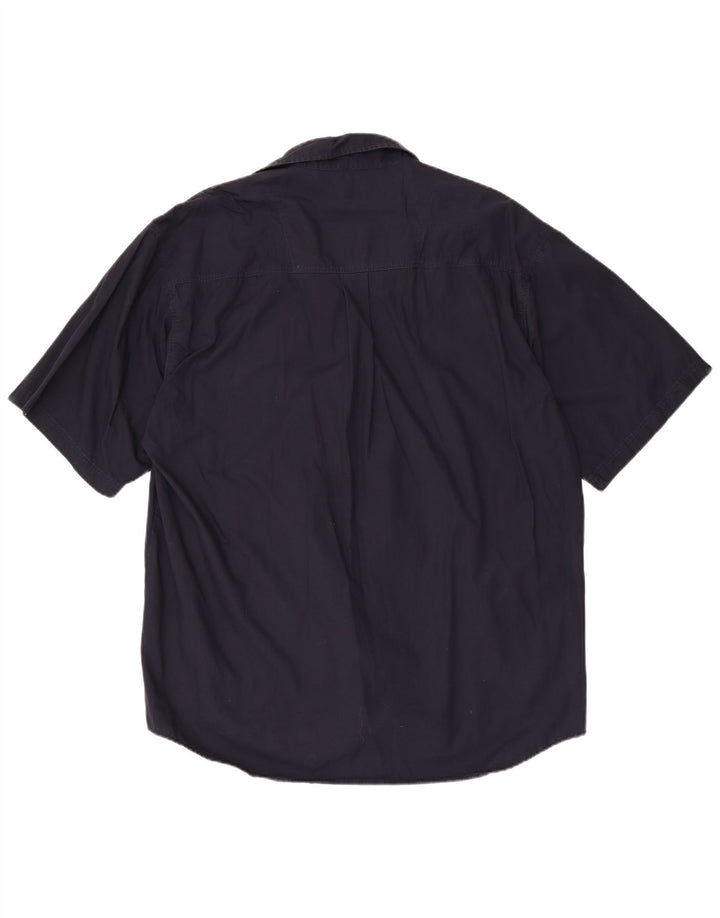 Lerros Mens Short Sleeve Shirt XL Navy Blue Cotton