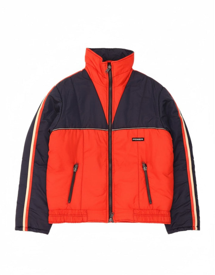 MOSER Mens Padded Jacket IT 50 Large Red Colourblock Polyamide Sports