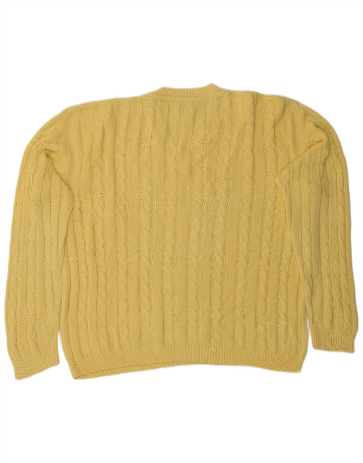Mazzonetto Mens V-Neck Jumper Sweater Medium Yellow Cotton
