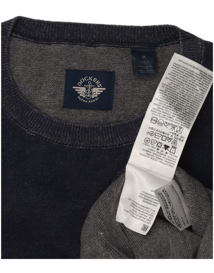 DOCKERS Mens Crew Neck Jumper Sweater Medium Navy Blue Cotton