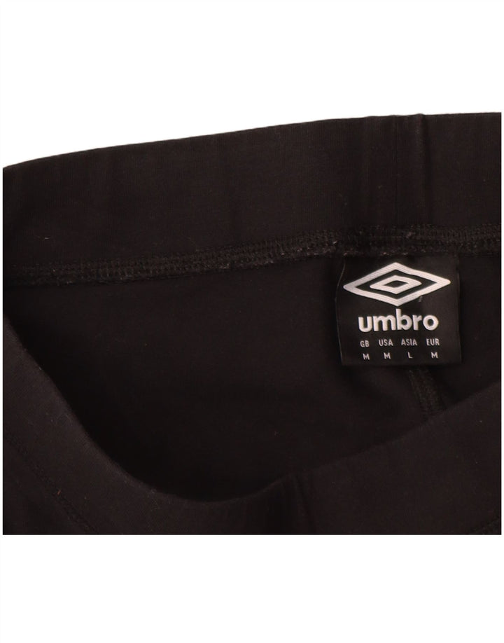 Umbro Womens Graphic Leggings UK 12 Medium  Black Cotton