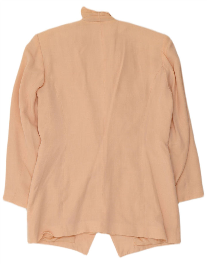 Vintage Womens Double Breasted Blazer Jacket UK 12 Medium Pink Viscose