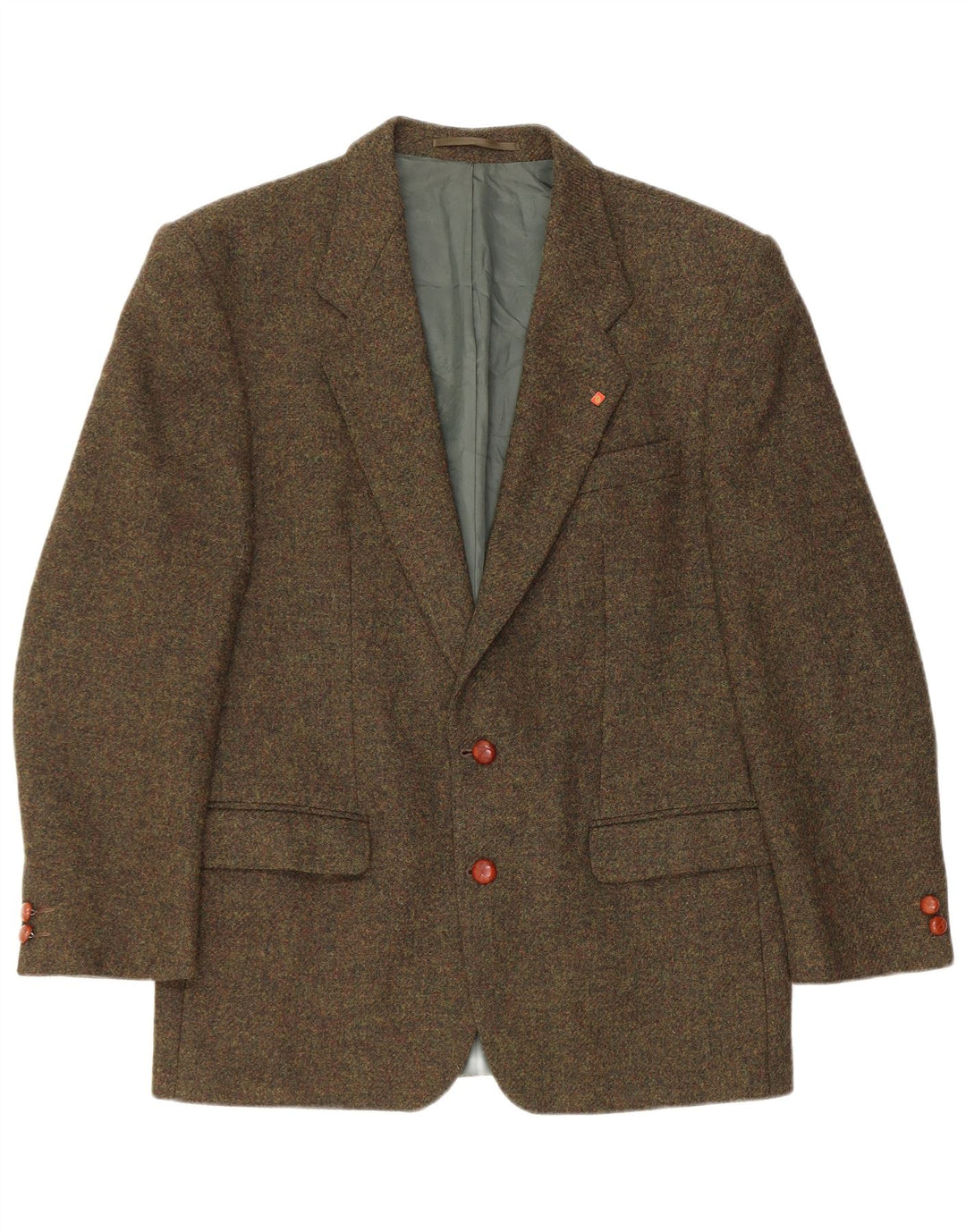 VINTAGE Mens 2 Button Blazer Jacket UK 38 Medium Khaki Flecked