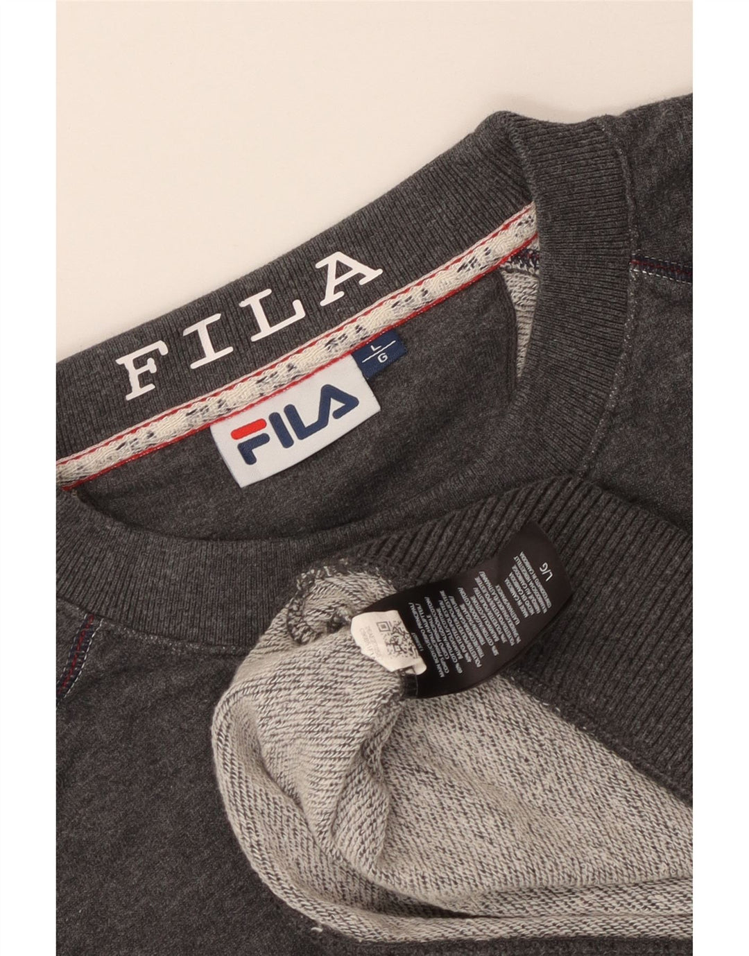 Fila Mens Graphic Sweatshirt Jumper Large Grey Cotton