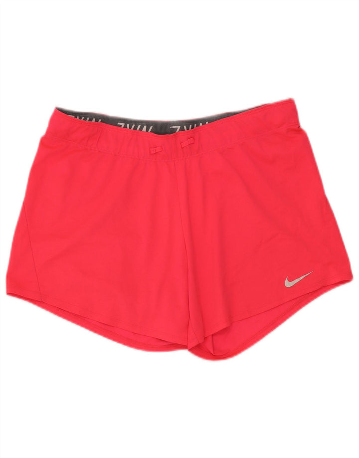 Nike Womens Dri Fit Sport Shorts UK 14 Medium Pink Polyester