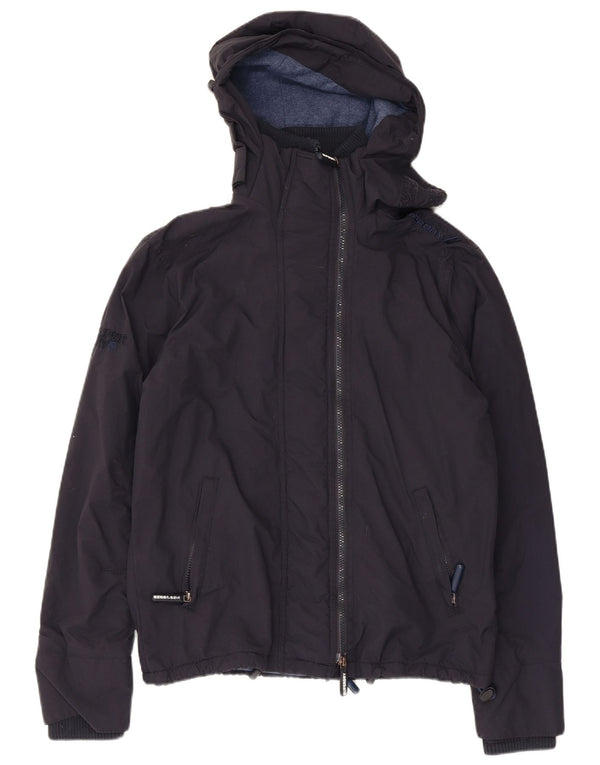 Superdry Mens Windcheater Hooded Windbreaker Jacket UK 36 Small Navy Blue