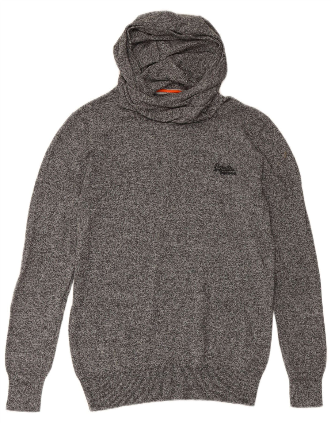 SUPERDRY Mens Hooded Jumper Sweater Medium Grey Cotton