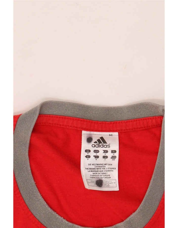 Adidas Mens Graphic T-Shirt Top Medium Red Cotton