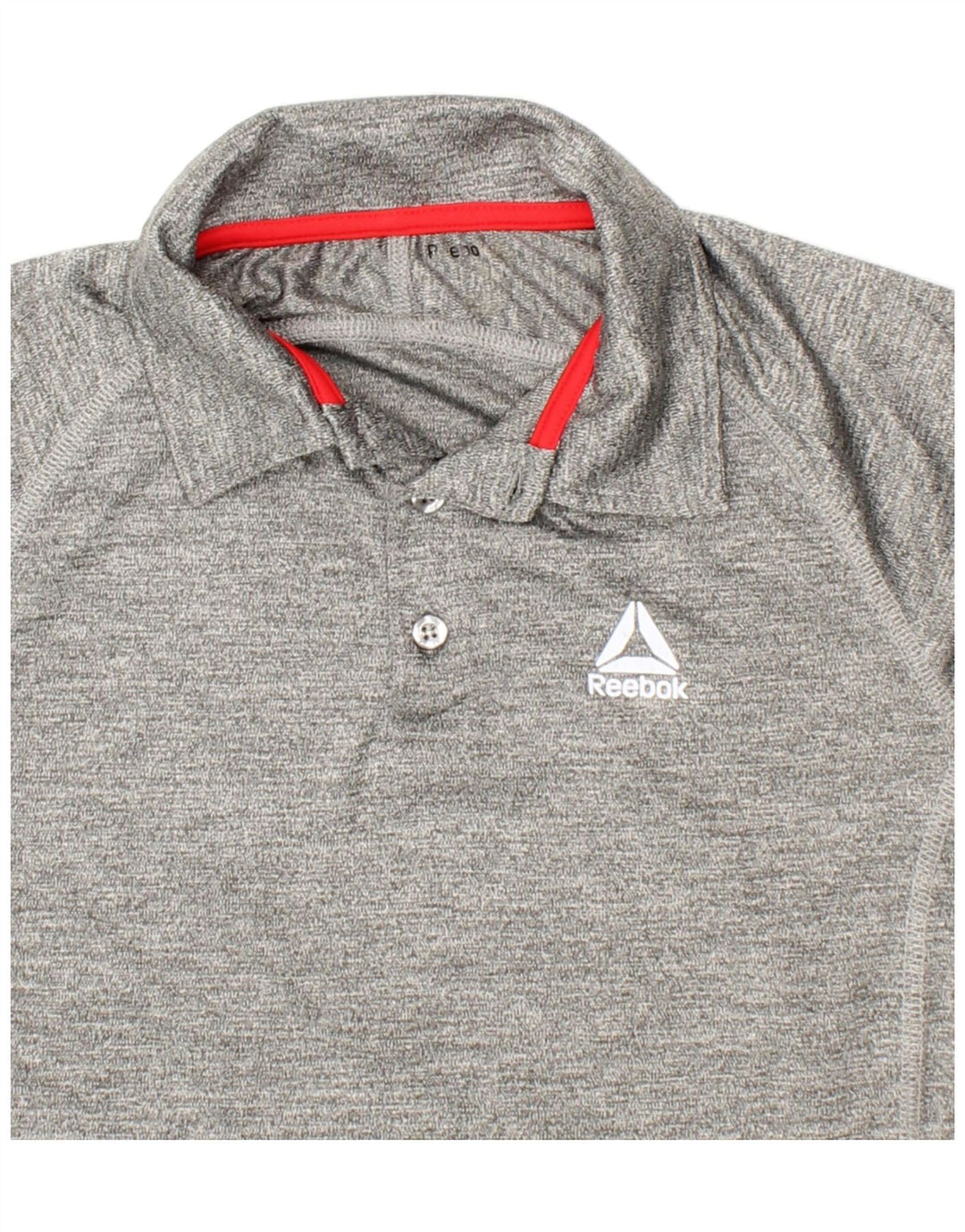 REEBOK Boys Polo Shirt 10-11 Years Grey Flecked Polyester Vintage Reebok and Second-Hand Reebok from Messina Hembry 