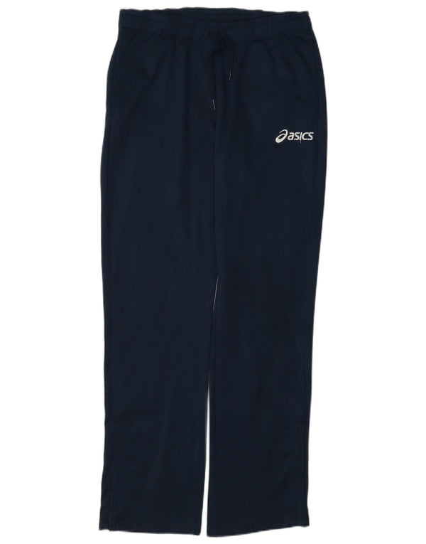 Asics Mens Tracksuit Trousers Medium Navy Blue Polyester