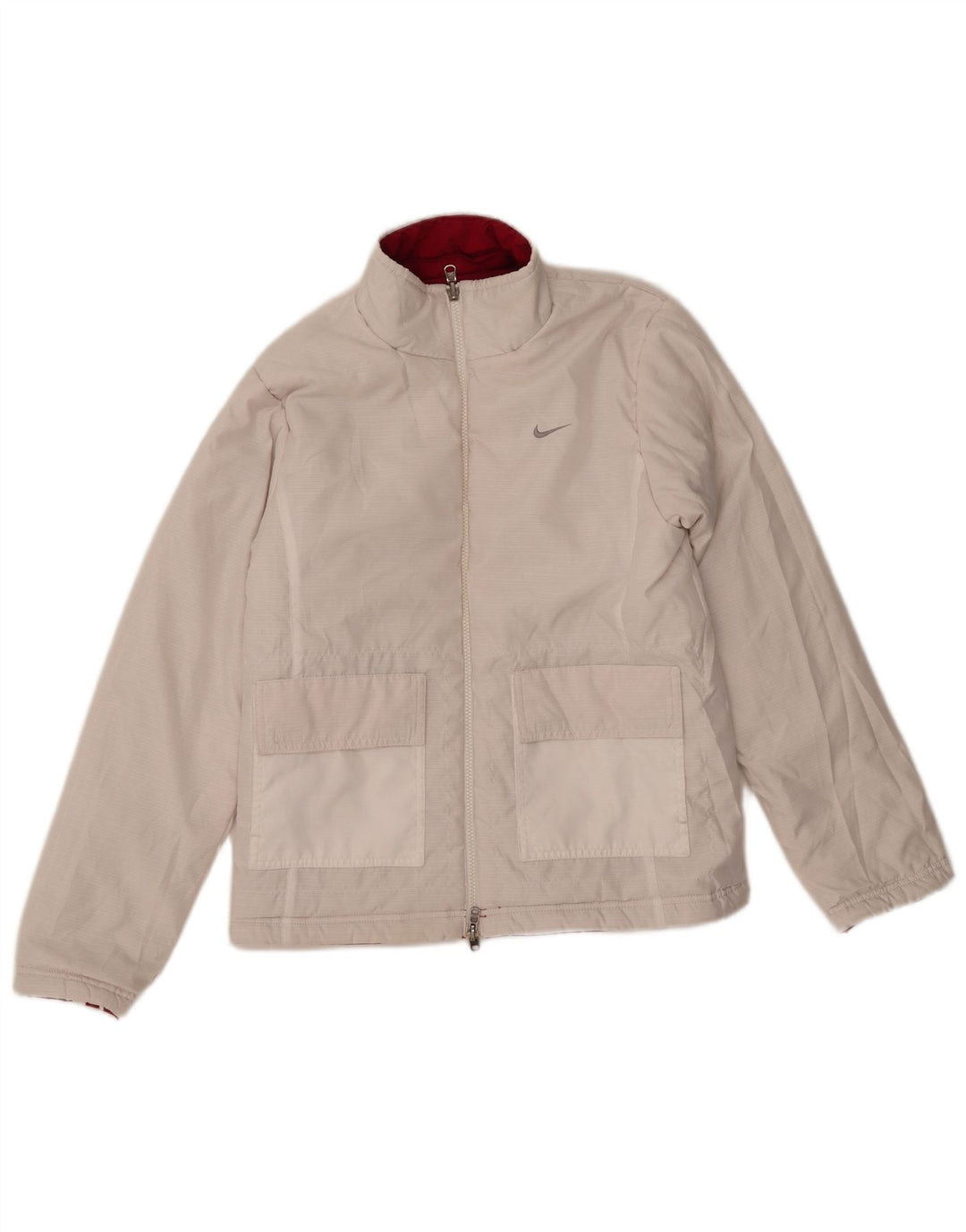 Nike Womens Reversible Jacket UK 8/10 Small Red Polyester