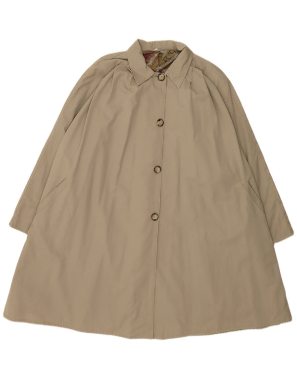 Vintage Womens Oversized Trench Coat UK 10 Small Beige Cotton
