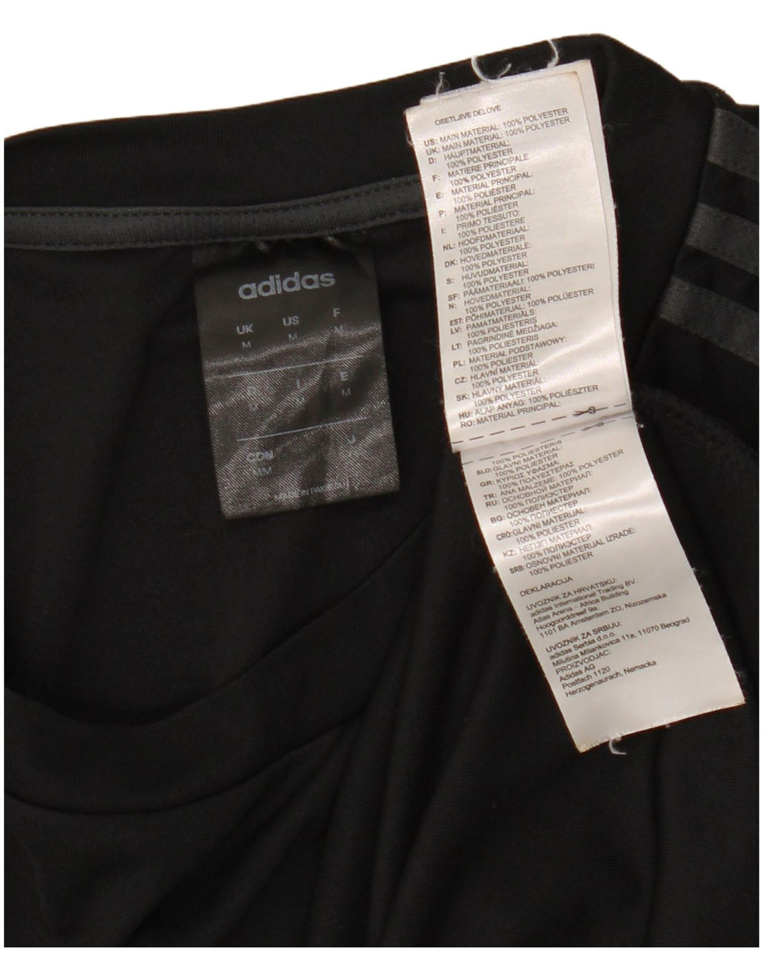 ADIDAS Mens Climalite T-Shirt Top Medium Black Polyester