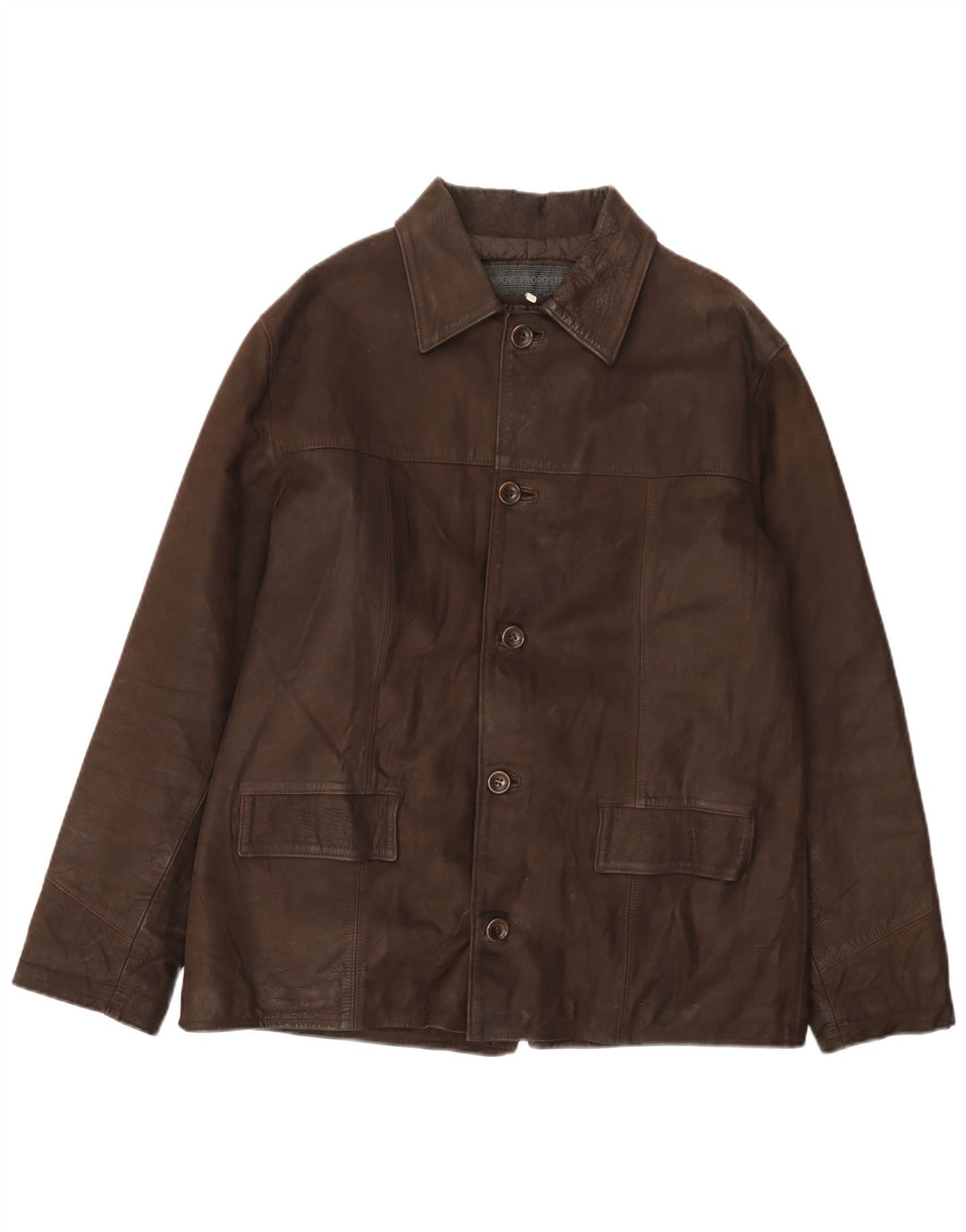 VINTAGE Mens Leather Jacket IT 48 Medium Brown Leather