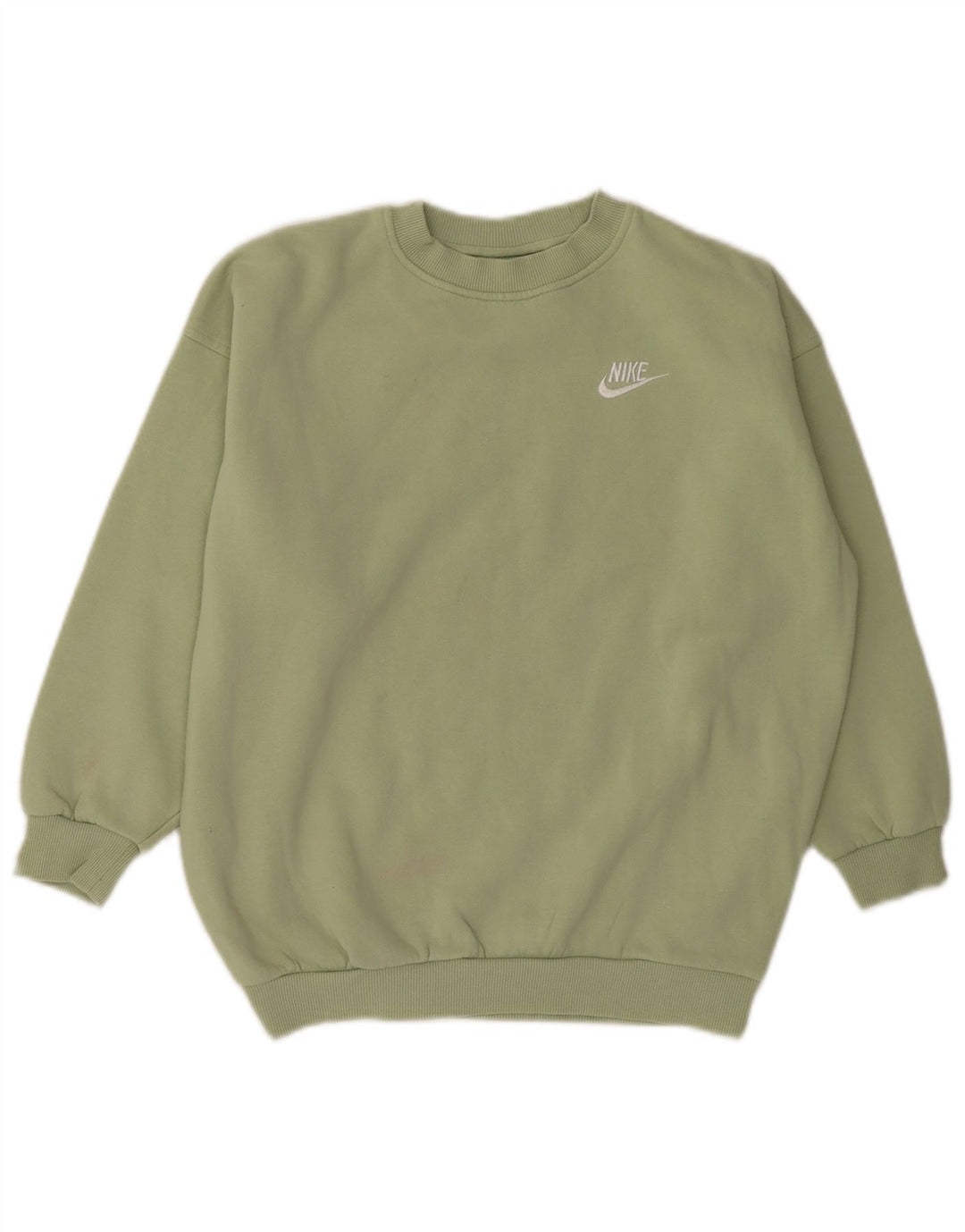 Nike Girls Sweatshirt Jumper 10-11 Years Medium Green Cotton