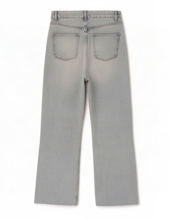 Zara Womens Distressed High Waist Wide Leg Jeans EU 42 Large W32 L31 Blue