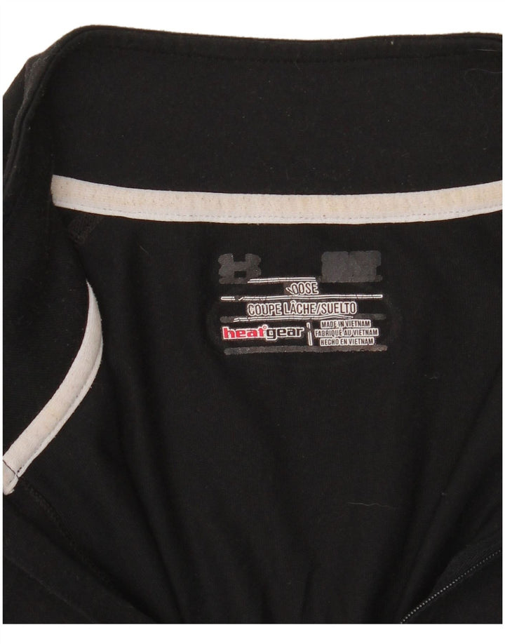 Under Armour Mens Heat Gear Zip Neck Pullover Tracksuit Top Medium Black