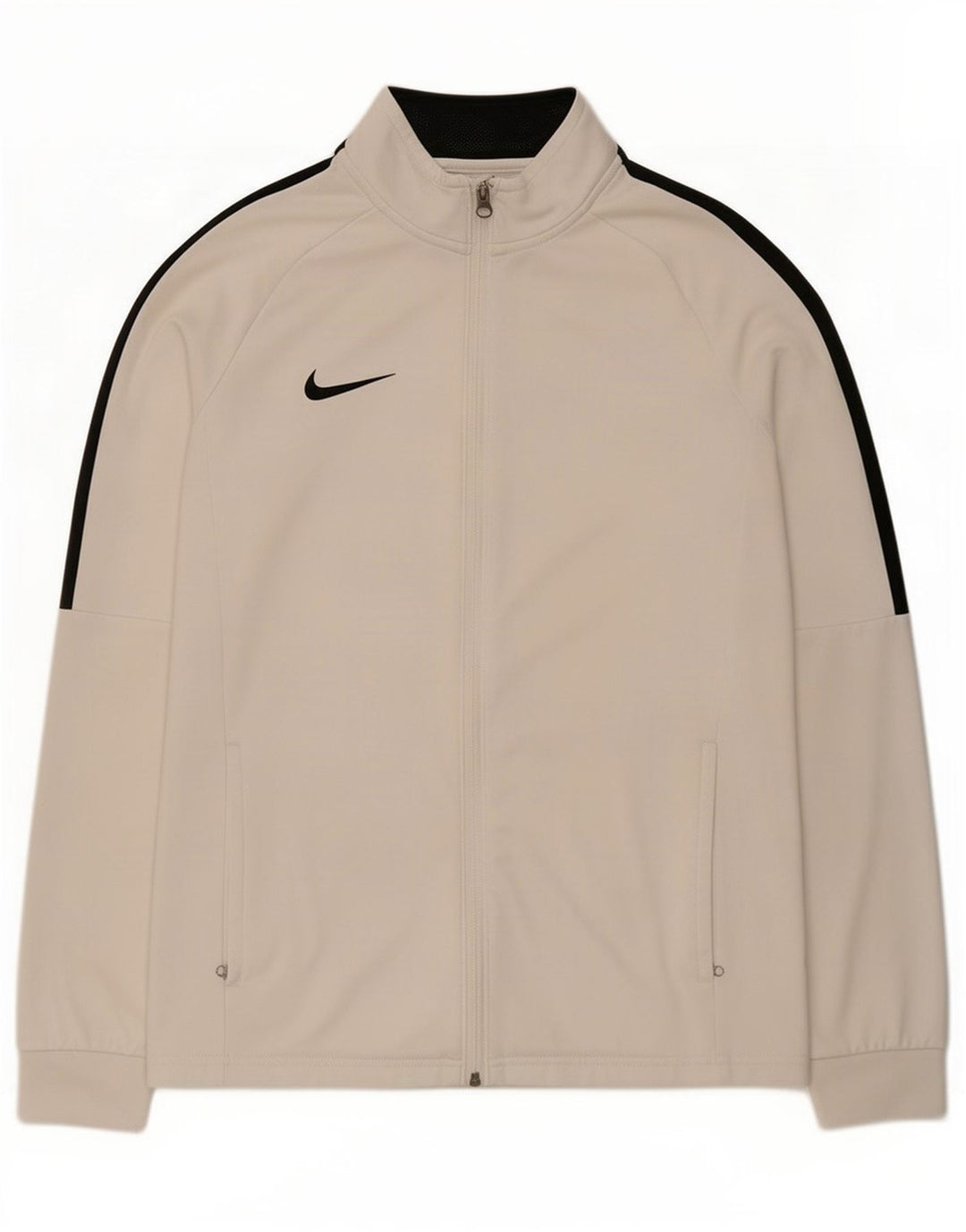 Nike Mens Dri Fit Tracksuit Top Jacket Medium White Colourblock Polyester
