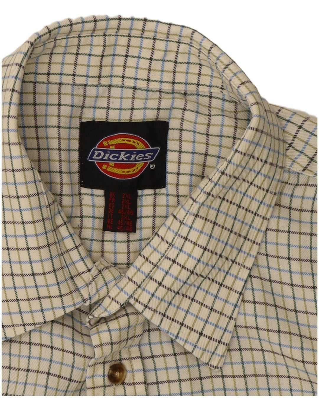 Dickies Mens Shirt 2XL Off White Check